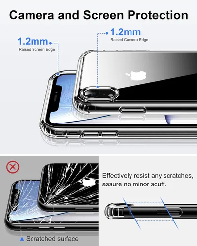 Miniatura 6 de HOOMIL Funda para iPhone XR de 6.1 pulgadas, no amarillea, protección contra caídas, carcasa trasera dura transparente antiarañazos, transparente