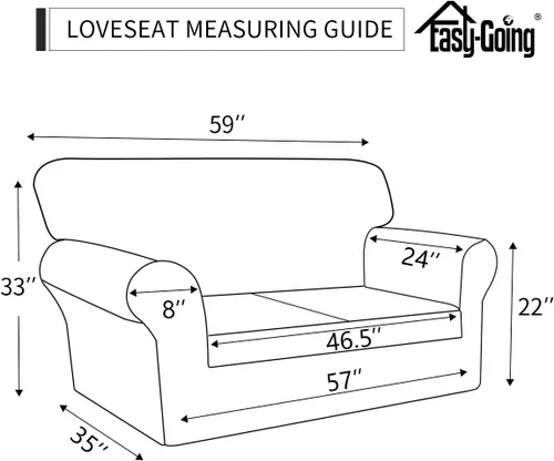 Miniatura 7 de Easy-Going Funda Protectora Elástica de Microfibra para Sofá de 2 Piezas – Cubierta de Sofá Suave Ajustada con Spandex, Protector de Muebles Lavable