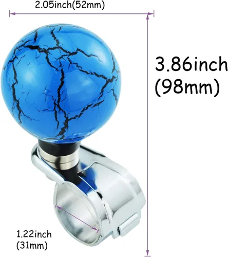 Miniatura 2 de Pomo de volante para coche, mango giratorio suicida para la mayoría de vehículos de transmisión manual (azul)