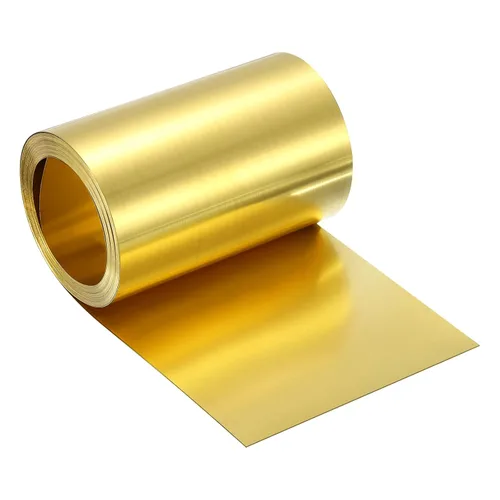 Miniatura 75 de uxcell Rollo de lámina de latón, 40 x 2 x 0.016 pulgadas, rollo de lámina de latón intermitente de metal para manualidades, reparaciones