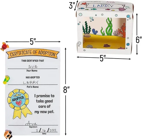 Miniatura 2 de Fun Express Colorea tu propio hábitat oceánico para mascotas con certificados de adopción, suministros escolares bíblicos para vacaciones VBS, 12