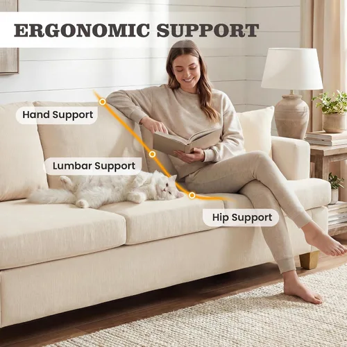 Miniatura 4 de Apicizon Cloud Couches Juegos de Muebles para Sala de Estar, Juego de Sofá Loveseat de 2 Plazas y Sofá de 3 Plazas para Dormitorio, Cómodo Sofá Cama