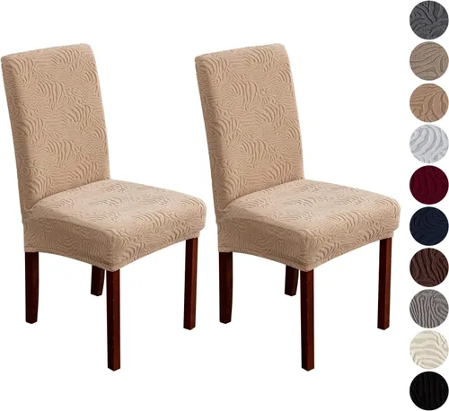 Miniatura 25 de Fundas para silla de comedor, Fundas para sillas de comedor elásticas Parsons, Protector para sillas de comedor y cocina, Extraíbles, Lavables