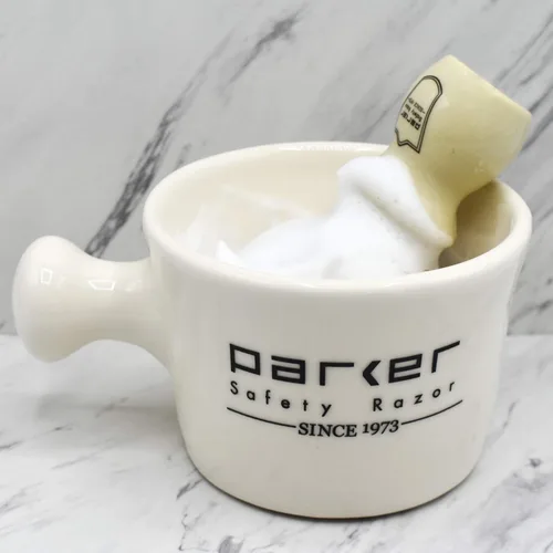 Miniatura 2 de Parker - Taza de afeitado de gres de lujo para usar con jabones de afeitar de hasta 3 pulgadas y cremas de afeitado espumantes, hecha a mano