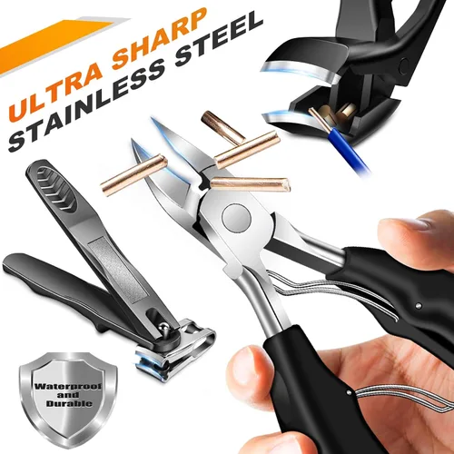 Miniatura 7 de Cortaúñas para uñas gruesas de los pies, cortaúñas en ángulo con atrapasueño, cortaúñas giratorio de 360° para hombres, cortador de uñas de apertura