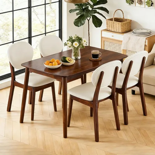 Miniatura 10 de Karl home Juego de mesa de comedor de 4 piezas para 4, juego de sillas de mesa de cocina modernas para espacios pequeños, apartamento, estante