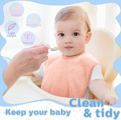 Miniatura 5 de Hercicy Baberos de cobertura completa con capucha para bebés y niños pequeños de felpa con botón de presión para niños de 0 a 4 años, unisex