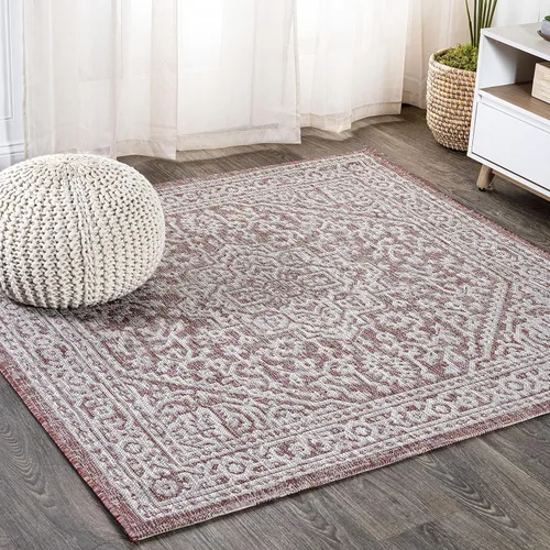 Miniatura 51 de Eyely BMS101D-28 - Alfombra de pasillo con textura de medallón de Santa Mónica Slesi, para interiores y exteriores, estilo costero, bohemio, Gris