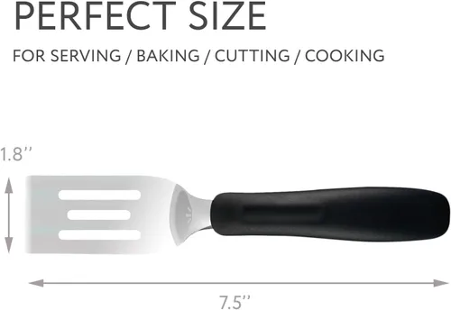 Miniatura 2 de Espátula pequeña Mini volteador de acero inoxidable para uso en cocina Mini utensilio de metal para cocinar brownies, galletas, lasaña y más