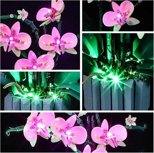 Miniatura 5 de YEABRICKS Kit de luz LED para Lego - Modelo de bloques de construcción de orquídea creadora, juego de luces LED compatible con 10311