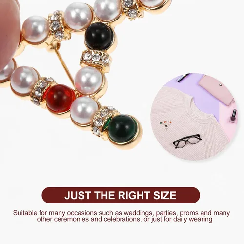 Miniatura 5 de EXCEART Broche de letra inicial Pin perla Rhinestone alfabeto broche elegante cristal solapa pin personalizado pechos para chaquetas ropa traje