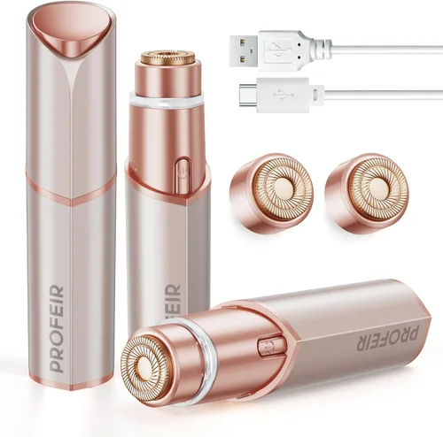 Miniatura 9 de Depilación facial para mujeres: Dispositivo eléctrico de depilación - Afeitadora facial recargable sin dolor para barbilla, labio superior y vello