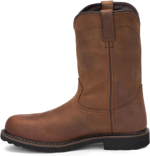 Miniatura 4 de Justin Wyoming - Botas de trabajo impermeables para hombre, puntera de acero, color marrón, 14 EE EE. UU