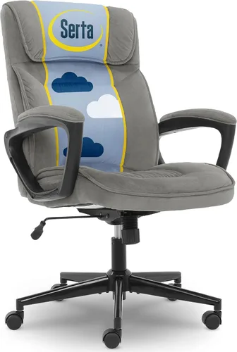 Miniatura 15 de Serta® Hannah Silla ejecutiva para oficina en casa, ergonómica de respaldo medio con soporte lumbar, cojín de asiento firme, almohadas corporales