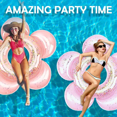 Miniatura 6 de HeySplash Pool Floats, Inflatable Pool Float, Large Floatie for Bachelorette Party, Swim Tube River Lake Beach Bride Wedding Decor Fun Toy Raft