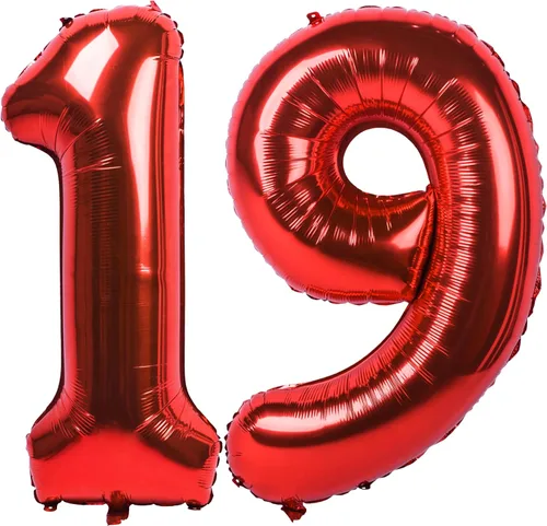 Miniatura 67 de Globo gigante de helio de 40 pulgadas, número 0 rojo, de poliéster, película de aluminio, 0-9, para niña y niño, autoinflable, dígito cero