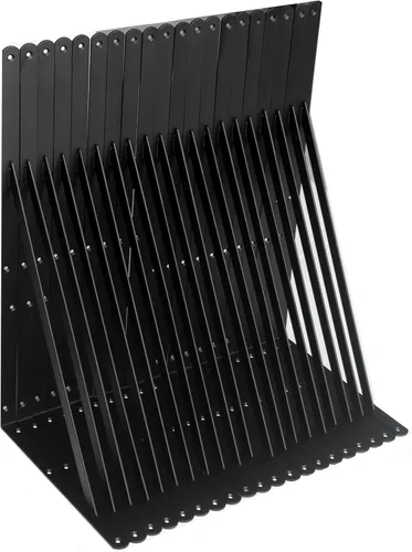 Miniatura 81 de Paquete de 16 soportes de estante resistentes negros de 20 pulgadas de largo x 12 pulgadas de alto con tornillos, soportes de estante de metal