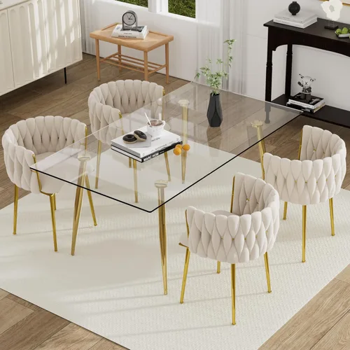 Miniatura 30 de Juego de mesa de comedor de cristal plateado para 2, juego de mesa cuadrada de lujo moderno de 36 pulgadas, juego de mesa de cocina minimalista de 3