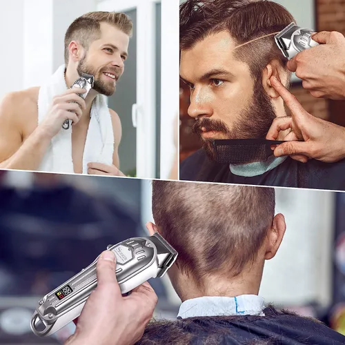 Miniatura 2 de SURKER Cortadora de pelo profesional para hombres, kit de corte de pelo inalámbrico con interruptor turbo, cuchillas de acero inoxidable sin brecha