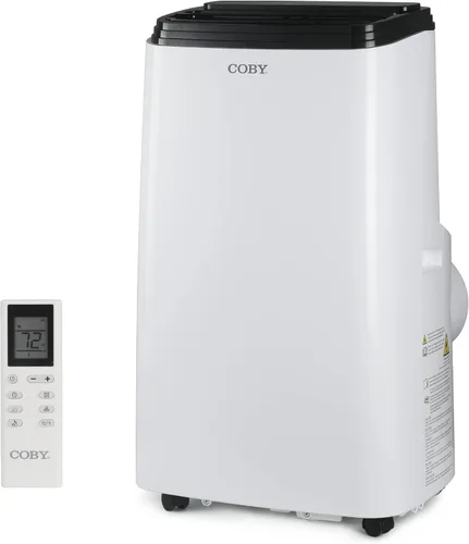 Coby CBPAC815H Unidad de CA 4 en 1, calentador, deshumidificador y ventilador, 12,000 BTU Aire acondicionado portátil, blanco
