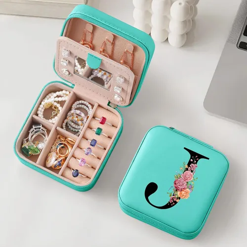 Parima Organizador pequeño de joyería de viaje, joyero de viaje con espejo, regalos para mujeres, amigas, dama de honor, dama de honor, cumpleaños,