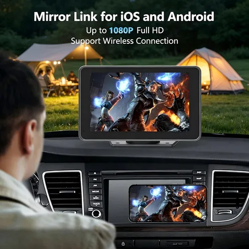 Miniatura 5 de Carplay - Pantalla para coche con Apple CarPlay/Android Auto, estéreo inalámbrico de 7 pulgadas, pantalla táctil portátil para auto con Bluetooth