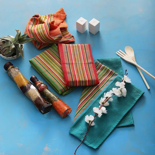 Miniatura 3 de DG Collections - Toallas de cocina con rayas de salsa, 100% algodón, altamente absorbentes, toallas de té multiusos para cocinar, secar y limpiar