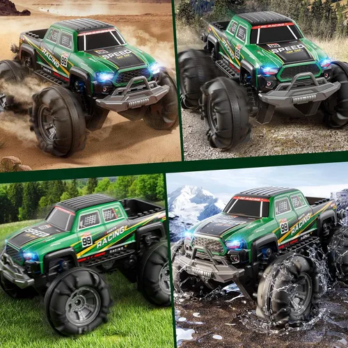 Miniatura 6 de PEADUCK Auto a control remoto para niños de 6 a 12 años, camión RC todo terreno con spray y luz, giros de 360°, 2.4GHz, camión monstruo a control
