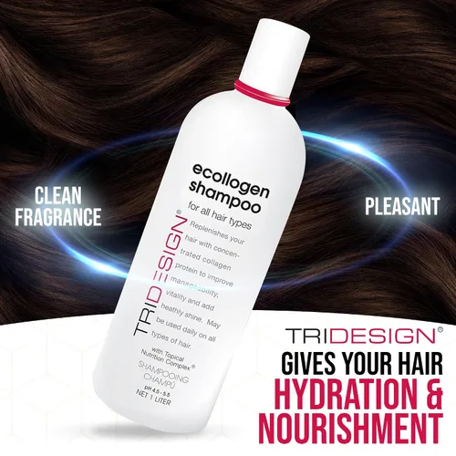 Miniatura 3 de TRI Design Ecollogen Shampoo - Champú capilar para cabello natural - Hidratante, hidratante - Productos suaves para el cabello, engrosamiento