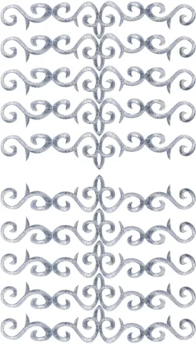 10 parches metálicos bordados para planchar con borde de vid, apliques de encaje, diseño de desplazamiento largo para boda, vestido de novia, Plata
