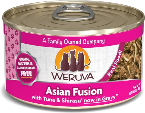 Miniatura 27 de Weruva Asian Fusion - Comida clásica para gatos, fusión asiática con atún y shirasu en salsa, lata de 5.5 onzas (paquete de 24)