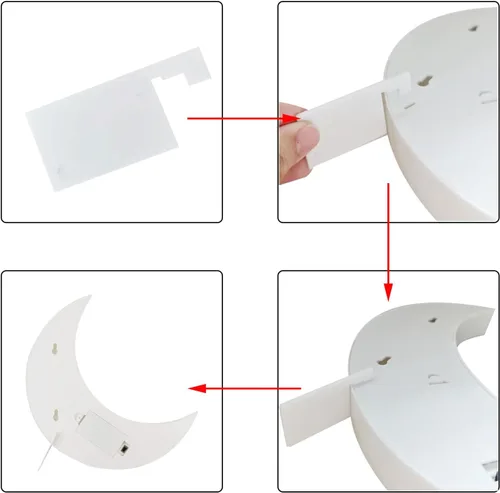 Miniatura 5 de Letreros LED de marquesina en forma de luna, luces nocturnas iluminadas a pilas, lámpara de luna creciente para dormitorio, Navidad, decoración