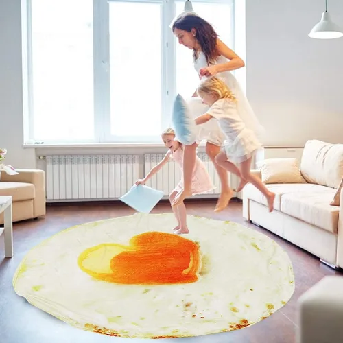 Miniatura 5 de Cobija gigante de tortilla de Burrito realista Manta de franela graciosa de bromas divertidas para regalos de Navidad o de Cumpleaños
