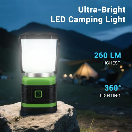 Miniatura 3 de EXTRASTAR Linterna de campamento, linternas para cortes de energía, 2 modos de flash, 260 lúmenes máximos, equipo de campamento alimentado por