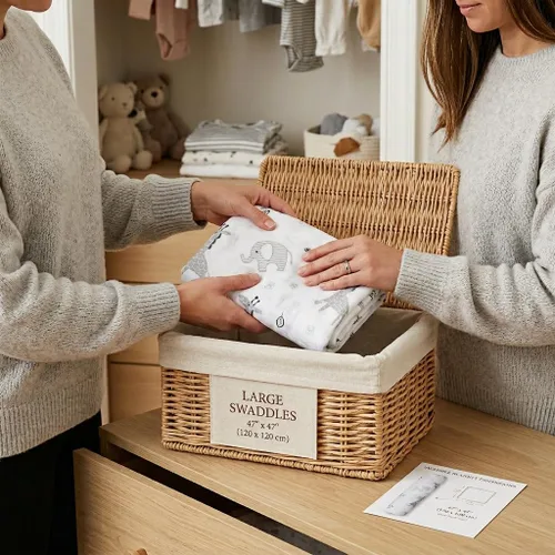 Miniatura 3 de Lulujo Manta para bebé, unisex, suave, 100% muselina de algodón, manta de recepción neutra para niñas y niños, 47 x 47 pulgadas, África