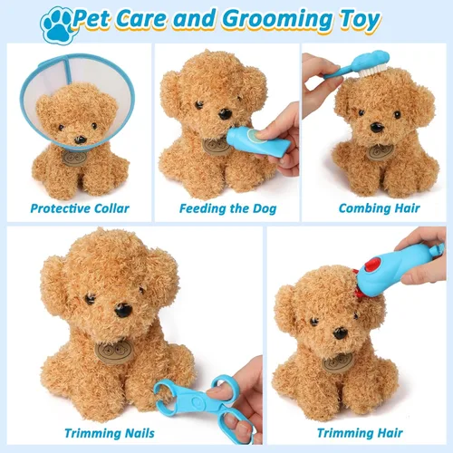 Miniatura 3 de Liberry Kit de médico para niños pequeños de 3, 4, 5, 6 años, 28 piezas con juguete para perro, estetoscopio y disfraz de disfraz, regalo médico