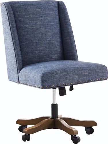 Miniatura 9 de Zihanhome Silla de Oficina para Casa sin Brazos con Patas de Madera, Silla de Escritorio de Oficina Tapizada Ajustable Moderna sin Brazos Silla