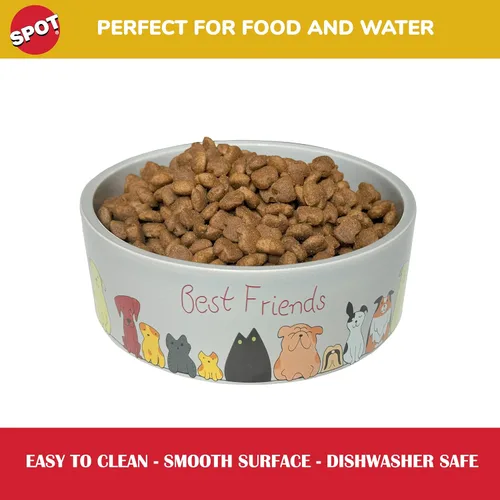 Miniatura 3 de SPOT Best Friends - Plato de comida para mascotas, cuenco de cerámica para alimentos o agua para mascotas, ideal para perros pequeños, apto