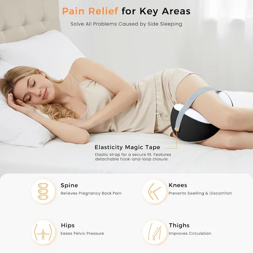 Miniatura 5 de Almohada de rodilla para dormir de lado, almohada de espuma viscoelástica para dormir de lado, correa ajustable y funda lavable extraíble