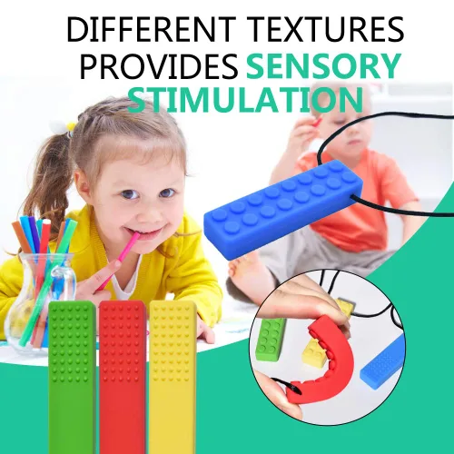 Miniatura 4 de Collar masticable, paquete de collar sensorial para niños con dentición, TDAH, autismo, necesidades de morder, mordedor masticable motor oral
