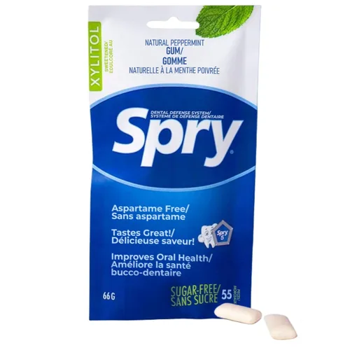 Miniatura 3 de Spry On The Go Fresh Chicle Natural de Xilitol Sistema de Defensa Dental - Sin Aspartamo, Sin Azúcar, Sin OMG (Menta, 55 Unidades - Paquete de 1)