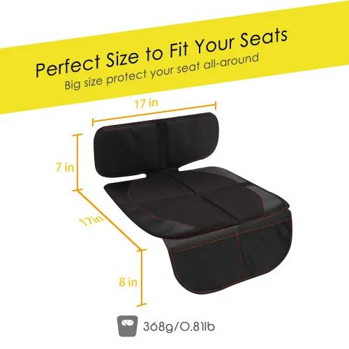Miniatura 7 de Protector de asiento de coche para asientos de automóvil para bebés y niños, antideslizante, impermeable, con bolsillos de malla 2-Negro