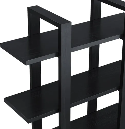 Miniatura 5 de Nathan James Benji - Estantería de pared de mediados de siglo, estante decorativo flotante de madera de 3 niveles, roble negro