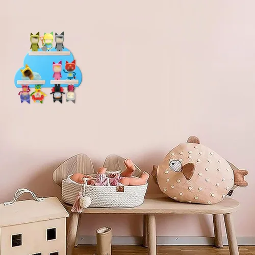 Miniatura 5 de Estante de pared para figuras de 9-12 Tonie – Pantalla flotante magnética y estante de almacenamiento compatible con personajes de audio Toniebox