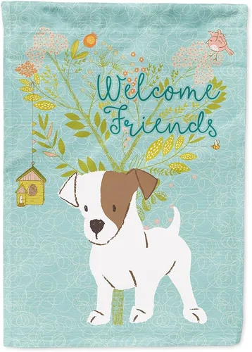 Miniatura 121 de Caroline's Treasures BB7594GF Bandera de jardín de Husky siberiano con texto en inglés "Welcome Friends" - Bandera decorativa para patio exterior