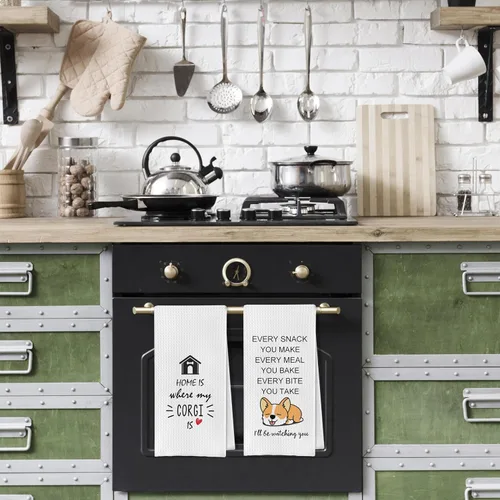 Miniatura 4 de Gqtt Corgi Gifts - Juego de 4 toallas de cocina (1624 pulgadas), regalos para amantes de Corgi