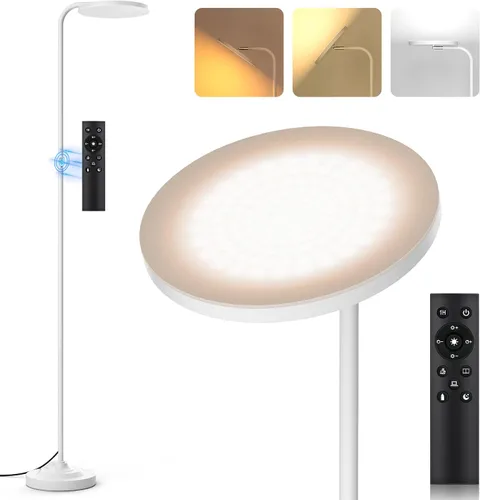 Miniatura 14 de SIBRILLE Lámpara de pie LED de 36 W, lámpara de pie súper brillante, moderna lámpara alta regulable con control remoto, lámpara de pie de lectura