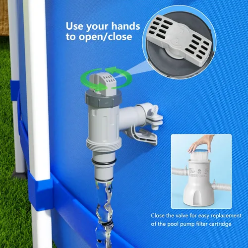 Miniatura 6 de Válvula de émbolo con soporte para piscinas sobre el suelo, piezas de repuesto para adaptador de manguera de piscina compatibles con la bomba