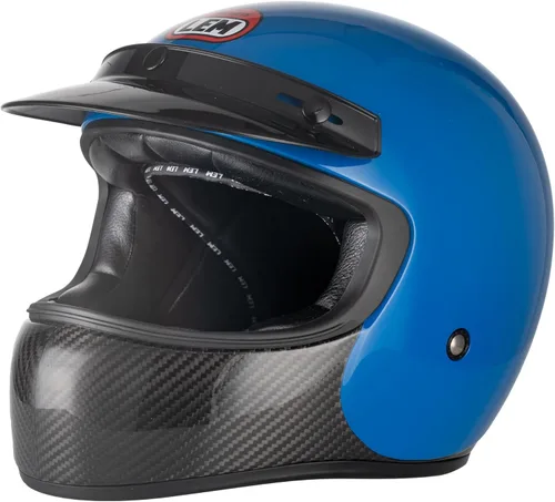 Miniatura 11 de LEM Casco Retro de Motocross en Fibra de Carbono, Casco Integral de Motocicleta para Todoterreno DOT para Hombres, Casco de Motocicleta Vintage