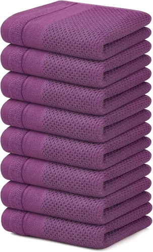 Miniatura 71 de Homaxy Paños de cocina 100% algodón, paquete de 8 – 12 x 12 pulgadas, tejido de gofre, muy suaves y absorbentes, paños de cocina de secado rápido